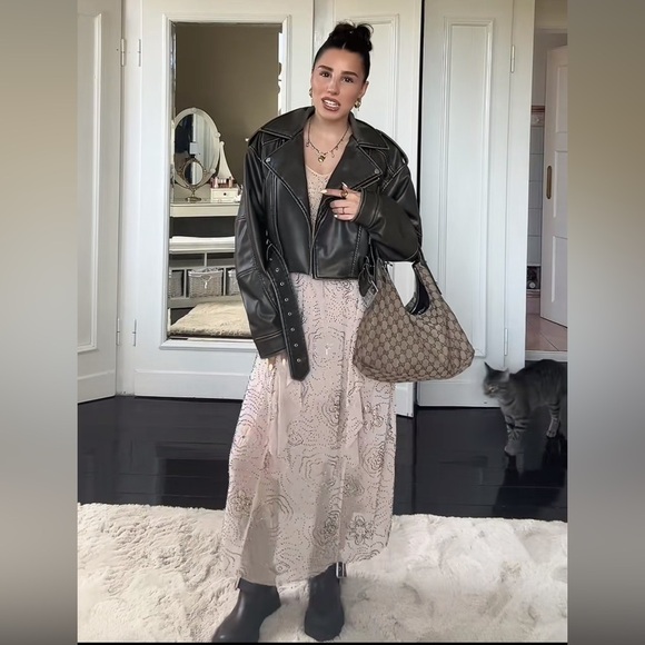 NET ZARA SHIMMERING RUFFLED MIDI DRESS - Picture 6 of 13